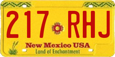 NM license plate 217RHJ