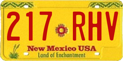 NM license plate 217RHV