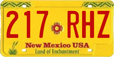 NM license plate 217RHZ