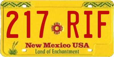 NM license plate 217RIF