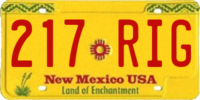 NM license plate 217RIG