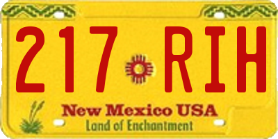 NM license plate 217RIH