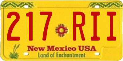 NM license plate 217RII