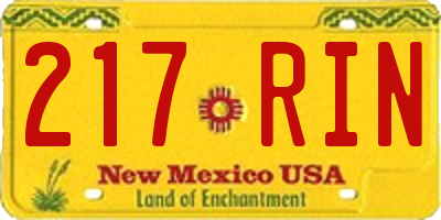 NM license plate 217RIN