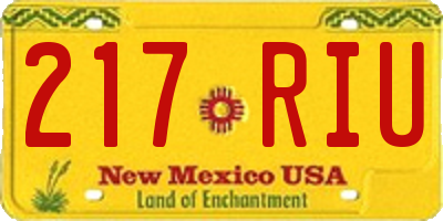 NM license plate 217RIU