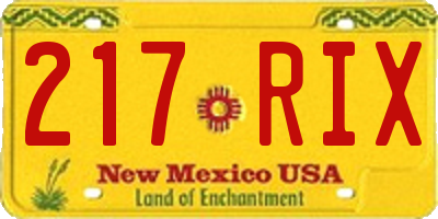 NM license plate 217RIX