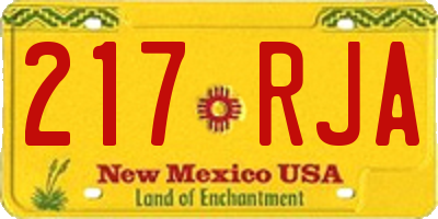 NM license plate 217RJA