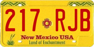 NM license plate 217RJB
