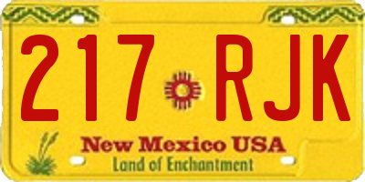 NM license plate 217RJK