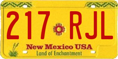 NM license plate 217RJL