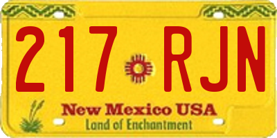 NM license plate 217RJN