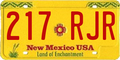 NM license plate 217RJR