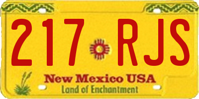 NM license plate 217RJS