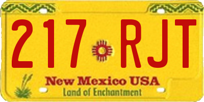 NM license plate 217RJT