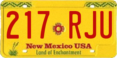 NM license plate 217RJU