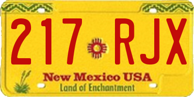 NM license plate 217RJX