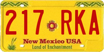 NM license plate 217RKA