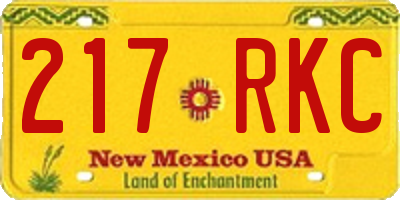 NM license plate 217RKC