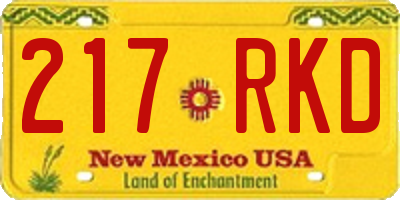 NM license plate 217RKD