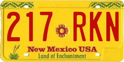 NM license plate 217RKN