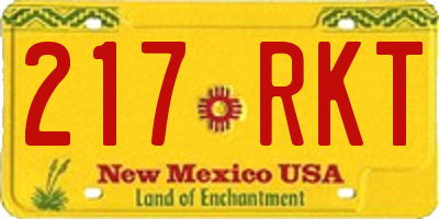 NM license plate 217RKT