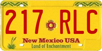 NM license plate 217RLC