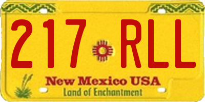 NM license plate 217RLL