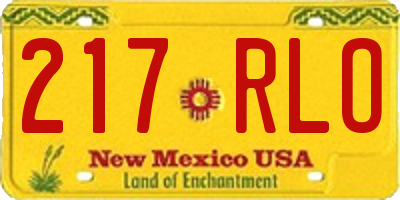 NM license plate 217RLO