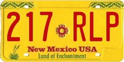 NM license plate 217RLP