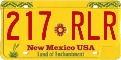NM license plate 217RLR