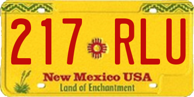 NM license plate 217RLU