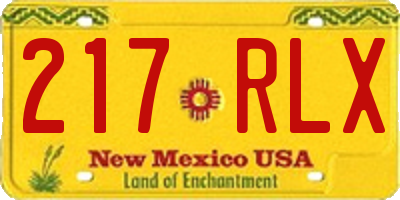 NM license plate 217RLX