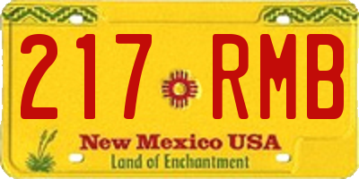 NM license plate 217RMB