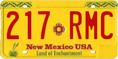 NM license plate 217RMC