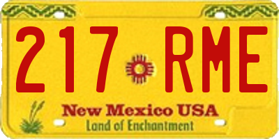 NM license plate 217RME