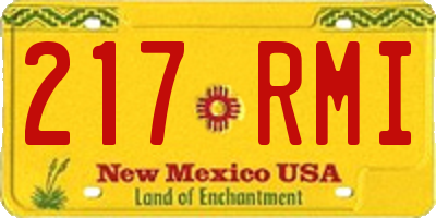 NM license plate 217RMI