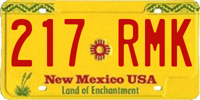 NM license plate 217RMK