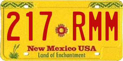 NM license plate 217RMM