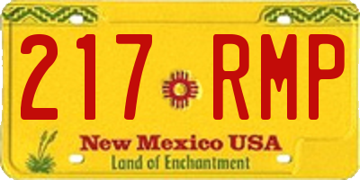 NM license plate 217RMP