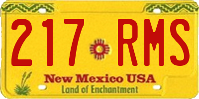 NM license plate 217RMS