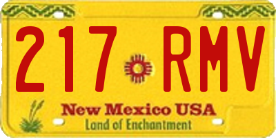 NM license plate 217RMV