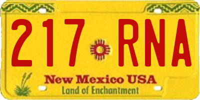 NM license plate 217RNA