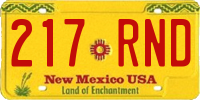 NM license plate 217RND