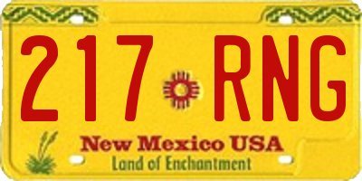 NM license plate 217RNG