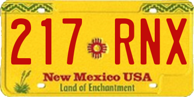 NM license plate 217RNX
