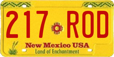 NM license plate 217ROD
