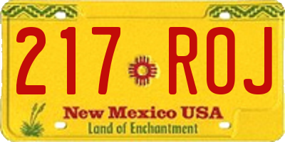 NM license plate 217ROJ