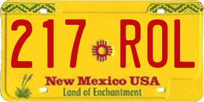 NM license plate 217ROL
