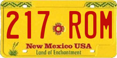 NM license plate 217ROM