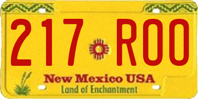 NM license plate 217ROO